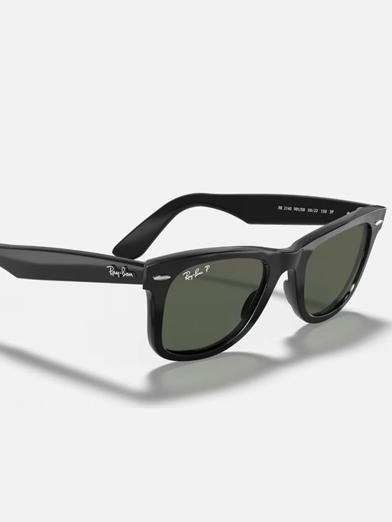 Ray-Ban Original Wayfarer polarized sunglasses (RB2140). Black frame/green lens main image 11